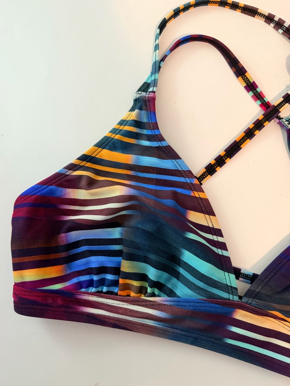 Athleta Multicolor Striped Swim Top with Crisscross Straps - Picture 3 of 7